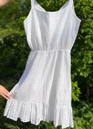 Платье сарафан белый прошва на брителях3 фото