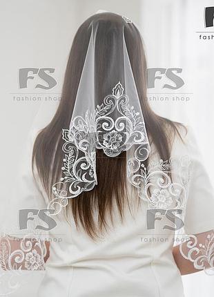 Білий святковий шарф на весілля, хрестини, просто до храму аліса