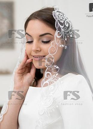 Білий святковий шарф на весілля, хрестини, просто до храму аліса
