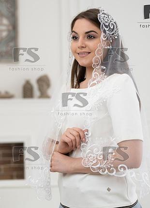 Білий святковий шарф на весілля, хрестини, просто до храму аліса