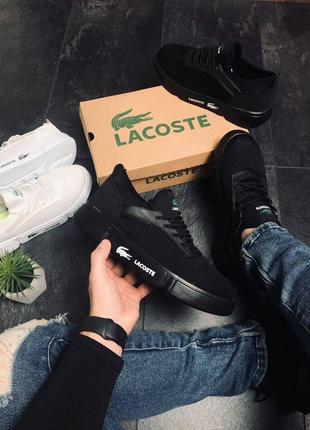 Літні чоловічі чорні кросівки в сітку lacoste 🆕 кросівки лакоста4 фото