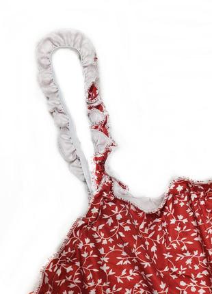 Красное мини платье облегающее на бретельках в цветочки6 фото