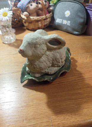 Декоративный подсвечник-лампа керамика