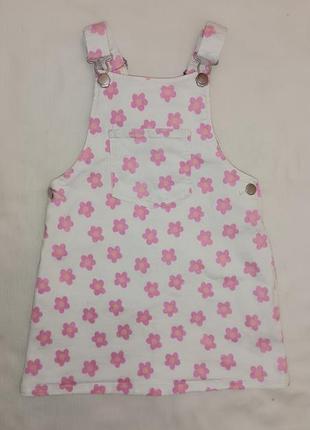 Джинсовый сарафан с цветами от primark