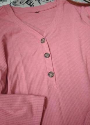 Легкий лонгслив нежно розового цвета/кофта/реглан/свитер2 фото