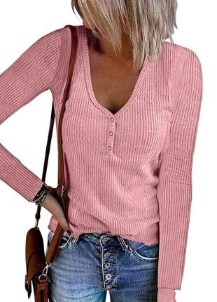Легкий лонгслив нежно розового цвета/кофта/реглан/свитер1 фото