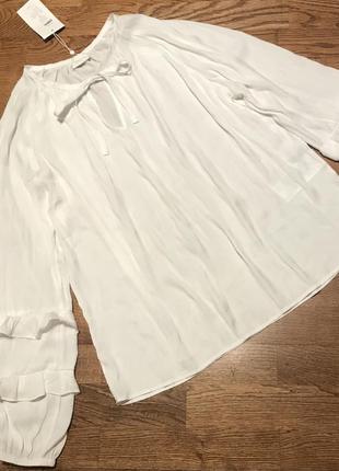 Белая блузка vila с объёмными рукавами, р. 40