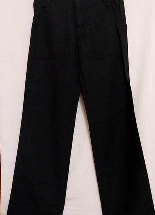 Подростковые ультромодные клешеные брюки из льна и котона1 фото