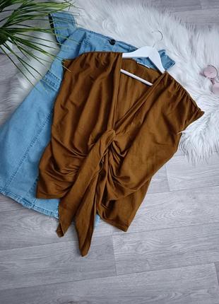 Блузка оверсайз з вузлом zara