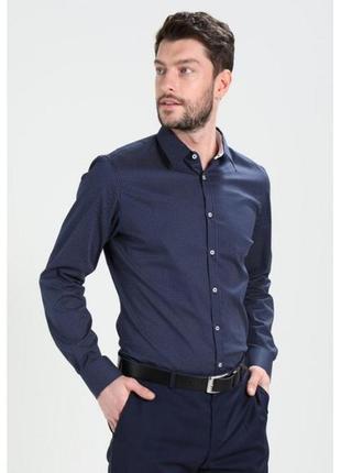 Рубашка мужская хлопковая синяя оливер сорочка👔чоловіча синя s.oliver modern fit р.l🇩🇪🇻🇳1 фото