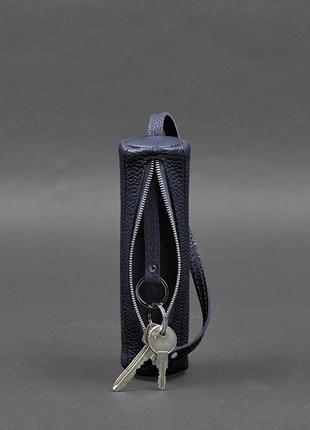 Чехол для ключей кожаный ключница на змейке синяя 3.15 фото