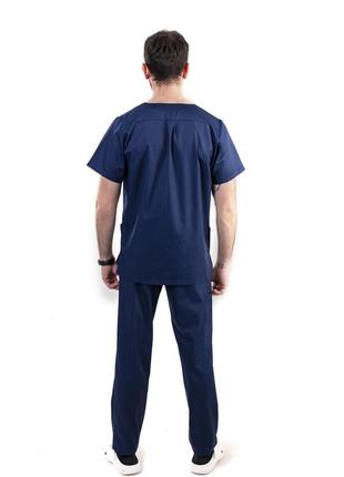 Медицинский тонкий костюм мадрид темно-синий2 фото