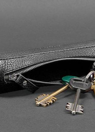 Чехол для ключей кожаный ключница на змейке черная 3.14 фото