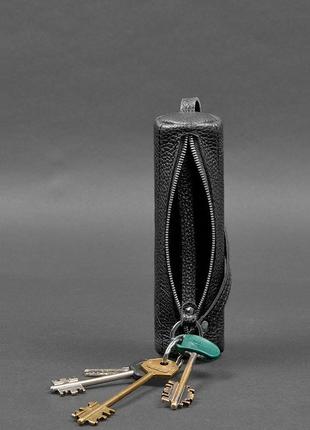 Чехол для ключей кожаный ключница на змейке черная 3.16 фото