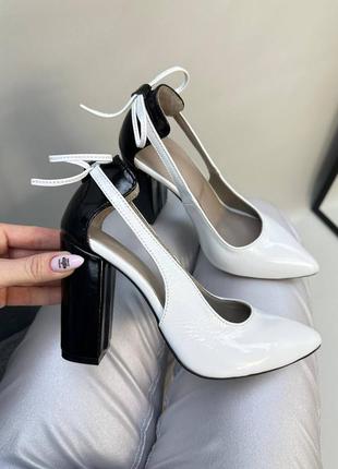 Ексклюзивні туфлі лодочки з італійської шкіри та замші жіночі на підборах