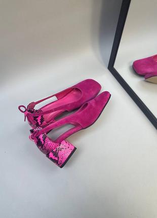 Эксклюзивные туфли лодочки из натуральной итальянской кожи и замша женские на каблуке3 фото