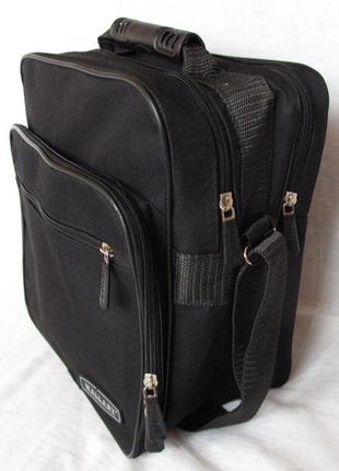 Мужская сумка через плечо вместительная барсетка портфель черная3 фото