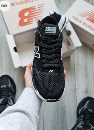 Мужские кроссовки new balance x-90 черные сетка4 фото