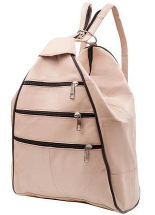 Жіноча шкіряна сумка-рюкзак ніжно-рожева tunona sk2404-13-3