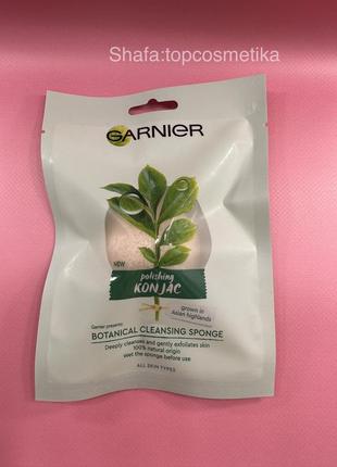 Органічний спонж конняку для вмивання garnier bio polishing konjac botanical cleansing sponge1 фото