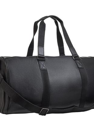 Чоловіча шкіряна дорожня сумка чорна buffalo bags shim4015a-black