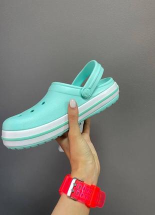 Женские шлепанцы crocs turquoise classic / smb3 фото