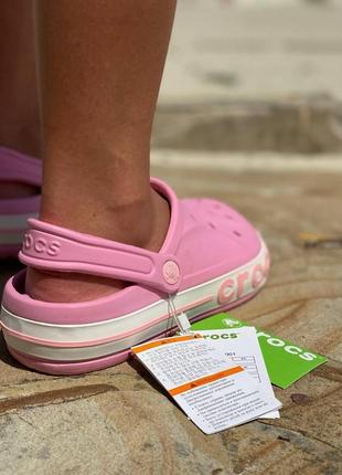 Женские шлепанцы crocs pink logo / smb7 фото