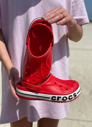 Женские шлепанцы crocs red logo / smb9 фото