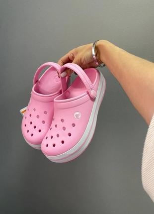 Жіночі шльопанці crocs pink classic / smb ✔️