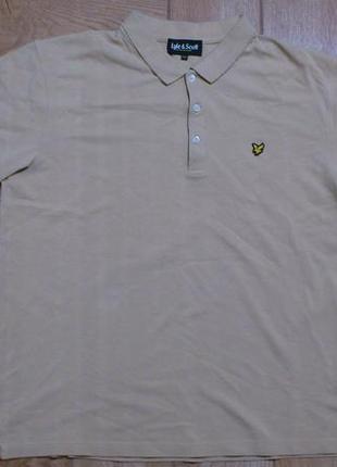 Поло мужское хлопковое бежевое лайл и скотт polo чоловіче бавовняне lyle & scott р.xxl🇻🇳