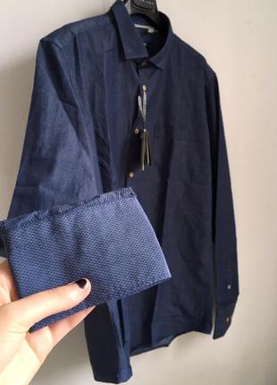 Новая мужская рубашка cotton & silk (с биркой)3 фото