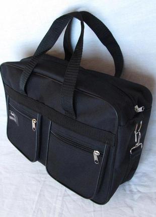 Мужская сумка через плечо барсетка папка портфель а4+ черная5 фото