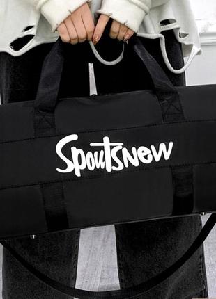 Спортивная сумка с отделами для обуви, влажных вещей 20l edibazzar черный6 фото