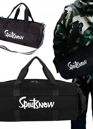 Спортивная сумка с отделами для обуви, влажных вещей 20l edibazzar черный2 фото