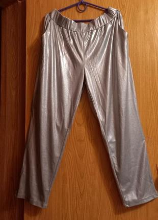 Женские брюки под серебро7 фото
