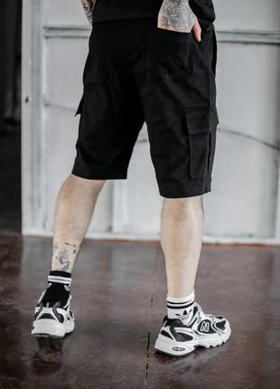 Стильные трикотажные шорты мужские легкие повседневные  оверсайз  черные / шорты спортивные мужские10 фото