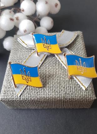 Значок флаг украины желто-голубой патриотический пин желтый синий брошь флаг патриотическое украшение  герб трезубец  украина украинский4 фото