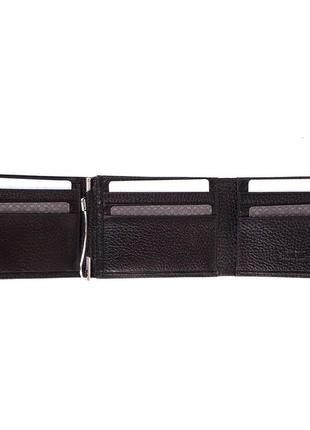 Кожаный мужской кошелек с зажимом для купюр черный karya shi0931-2fl6 фото