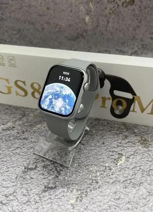 Cмарт часы smart watch gs8 pro max 45mm с украинским языком и функцией звонка серый6 фото