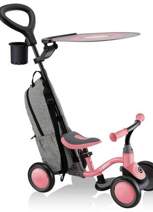 Трехколесный велосипед–трансформер globber learning bike 3 в 1 deluxe deep pastel pink