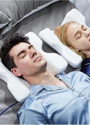 Изогнутая ортопедическая подушка для сна nap pillow dl-137 с тоннелем для руки2 фото