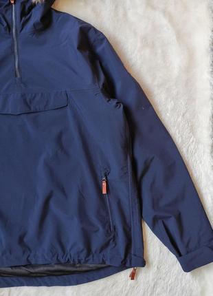 Синяя мужская спортивная куртка деми анорак ветровка с капюшоном карманом батал большого размера5 фото