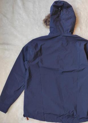 Синяя мужская спортивная куртка деми анорак ветровка с капюшоном карманом батал большого размера10 фото