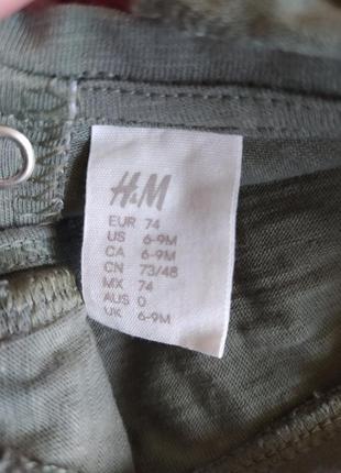 Модный трикотажный летний ромпер,комбез h&m на 6-9 мес.4 фото