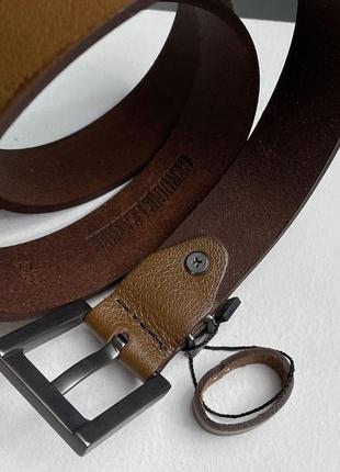 Ремінь yves saint laurent cassandre belt with square buckle brown/silver3 фото