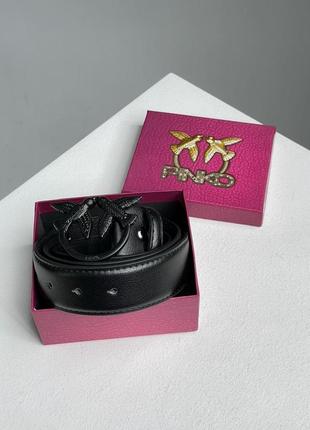 Ремень pinko love birds leather belt black/black3 фото