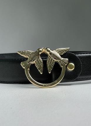 Ремень pinko love birds leather belt black/gold4 фото