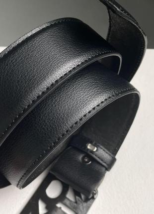 Ремінь pinko text leather belt black/silver4 фото