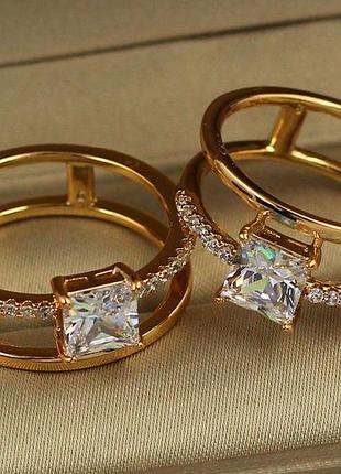 Кольцо xuping jewelry сансет р 16 золотистое
