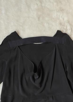 Черное шелковое платье натуральный шелк с открытой спиной длинными рукавами cos голая спина10 фото